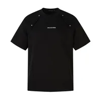 Jiayiku Men's  Summer New American Street Fashion Brand Rivet Design Solid Color All-match Short-sleeved T-shirt For Men sku image 5