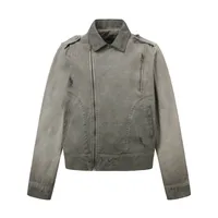 Jiayi Library Men's  Spring New American Retro Wash Water Batik Work Jacket Vintage Canvas Jacket sku image 5