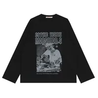 Jiayiku Men's  Summer American Street Fashion Brand Base Shirt New Rock Character Printed T-shirt Long Sleeve main image 5