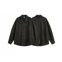 Jiayi Library Men's  Spring New American Retro Cleanfit Inkjet Plaid Shirt Lazy Style Shirt main image 5