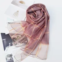 Women's Elegant Sweet Color Block  Silk Silk Scarf sku image 14