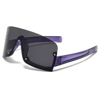New Large Frame Conjoined Sunglasses  Internet-famous Fashion Windproof Sunglasses  Colorful Frame Sunglasses sku image 7