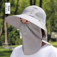 Summer Big Neaves Shawl Sun Hat Men's Outdoor Sunscreen Mountaineering Fishing Hat  Casual Waterproof Quick-drying Fisherman Hat sku image 29