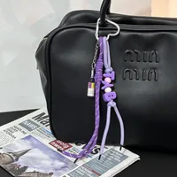 New Trendy Braided Rope Pendant Dopamine Bag Hanging Ornament Ins Style Keychain Female Pendant Letter Accessories sku image 8
