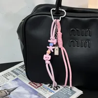 New Trendy Braided Rope Pendant Dopamine Bag Hanging Ornament Ins Style Keychain Female Pendant Letter Accessories sku image 10