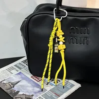 New Trendy Braided Rope Pendant Dopamine Bag Hanging Ornament Ins Style Keychain Female Pendant Letter Accessories sku image 6