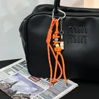 New Trendy Braided Rope Pendant Dopamine Bag Hanging Ornament Ins Style Keychain Female Pendant Letter Accessories sku image 11