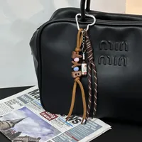 New Trendy Braided Rope Pendant Dopamine Bag Hanging Ornament Ins Style Keychain Female Pendant Letter Accessories sku image 7