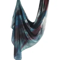 Hot Sale Silk Printed Turban Ethnic Shawl High Grade Marble Printed Ethnic Scarf Shawl sku image 35