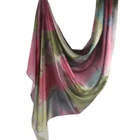 Hot Sale Silk Printed Turban Ethnic Shawl High Grade Marble Printed Ethnic Scarf Shawl sku image 36