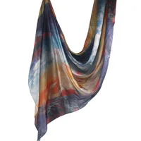 Hot Sale Silk Printed Turban Ethnic Shawl High Grade Marble Printed Ethnic Scarf Shawl sku image 38
