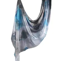 Hot Sale Silk Printed Turban Ethnic Shawl High Grade Marble Printed Ethnic Scarf Shawl sku image 34