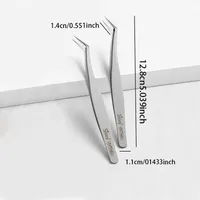 Solid Color Stainless Steel Eyelash Tweezers main image 6