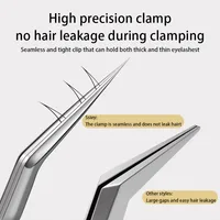 Solid Color Stainless Steel Eyelash Tweezers main image 4