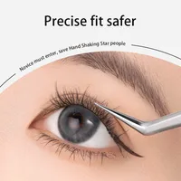 Solid Color Stainless Steel Eyelash Tweezers main image 1