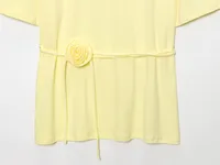 Ladies Basic Floral Pattern T-shirt Fashionable Casual Wear Polyester Fabric Round Neck Short Sleeve Comfortable Summer Top main image 4