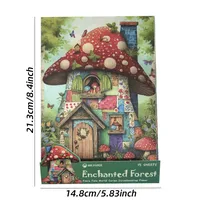 1 Set Cartoon House Mushroom School Paper Cartoon Style Retro Artistic Card main image 2