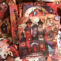 1 Set Cartoon House Mushroom School Paper Cartoon Style Retro Artistic Card main image 5