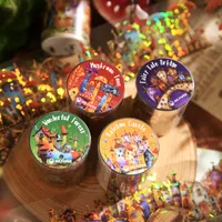 1 Piece Cartoon House School PET Cartoon Style Retro Maximalism Adhesive Tape main image 3