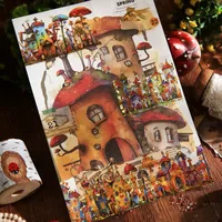 1 Piece Cartoon House School PET Cartoon Style Retro Maximalism Adhesive Tape main image 4