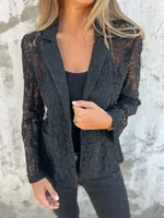 Fashion Casual Solid Color Lace Shirt Women's Suit European Style Spring And Summer New Elegant Commuter Style Design sku image 2