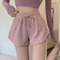Men's High Waist Women's Fitness Shorts Casual Sports Loose Wide Leg Summer New Plaid Pattern Polyester Elastic Waist sku image 15