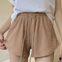 Men's High Waist Women's Fitness Shorts Casual Sports Loose Wide Leg Summer New Plaid Pattern Polyester Elastic Waist sku image 24
