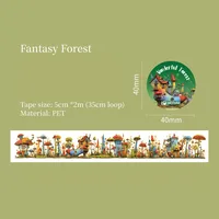1 Piece Cartoon House School PET Cartoon Style Retro Maximalism Adhesive Tape sku image 2