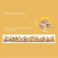 1 Piece Cartoon House School PET Cartoon Style Retro Maximalism Adhesive Tape sku image 3