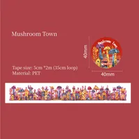 1 Piece Cartoon House School PET Cartoon Style Retro Maximalism Adhesive Tape sku image 4