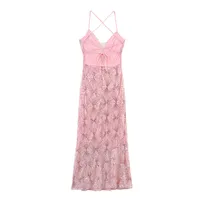 Ladies Long Bead Strap Dress Casual Loose Spring Autumn Style Bead Decoration Design Women's Daily Wear Polyester Fabric Skirt Length main image 2