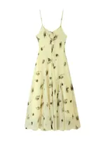 Women's Floral Print Strap Dress Fashionable Loose Autumn Long Sleeve Dress Elegant Short Sleeve Dress Casual Tropical Style main image 3