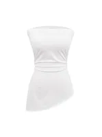 Women's Trendy Casual Comfortable Strapless Top Slant Hem Short Style Polyester Fabric Travel And Date Suitable High Street Style main image 3