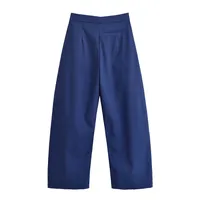 Women's Basic Casual Pants Fashionable Spring Autumn Loose Long Trousers Classic Style Street High Waist Polyester Fabric main image 2