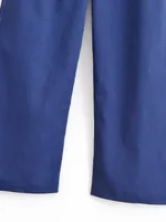 Women's Basic Casual Pants Fashionable Spring Autumn Loose Long Trousers Classic Style Street High Waist Polyester Fabric main image 5