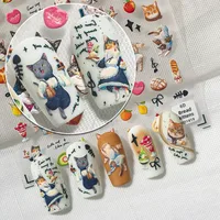 Cartoon Style New Style Pastoral Animal Fruit Cat Nail Stickers Nail Sticker main image 1