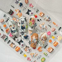 Cartoon Style New Style Pastoral Animal Fruit Cat Nail Stickers Nail Sticker main image 6