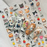 Cartoon Style New Style Pastoral Animal Fruit Cat Nail Stickers Nail Sticker main image 5