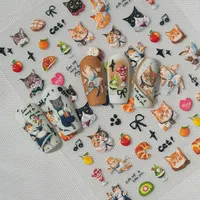 Cartoon Style New Style Pastoral Animal Fruit Cat Nail Stickers Nail Sticker main image 3