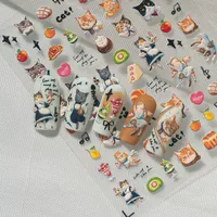 Cartoon Style New Style Pastoral Animal Fruit Cat Nail Stickers Nail Sticker main image 4