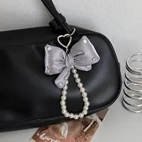 Pink Bow Pearl Bag Pendant, Beaded Handbag Stand, Jewelry Accessories main image 2