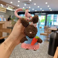 1 Piece Cartoon Style Cute Rabbit Plush Unisex Bag Pendant Keychain sku image 1
