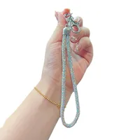 1 Piece Solid Color Rhinestone Unisex Bag Pendant Keychain main image 3