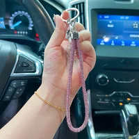 1 Piece Solid Color Rhinestone Unisex Bag Pendant Keychain sku image 2