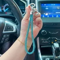 1 Piece Solid Color Rhinestone Unisex Bag Pendant Keychain sku image 5