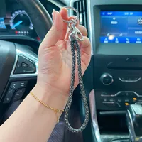 1 Piece Solid Color Rhinestone Unisex Bag Pendant Keychain sku image 6