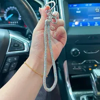 1 Piece Solid Color Rhinestone Unisex Bag Pendant Keychain sku image 7