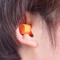 1 Pair Solid Color Simple Style Foam Earplugs main image 1