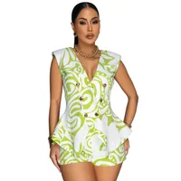 Holiday Daily Women's Streetwear Geometric Polyester Shorts Co-ord Set Shorts Sets sku image 1