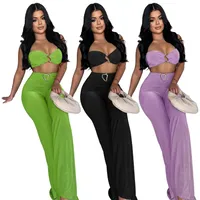 Tea Party Street Women's Sexy Streetwear Solid Color Polyester Pant Co-ord Set Shorts Sets main image 1
